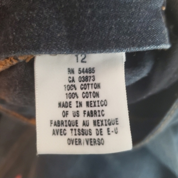 VINTAGE American Eagle Flare Jeans Womens 12 Dark Wash 100% cotton Y2K - Picture 3 of 5